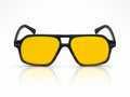 Lunettes aviateur Nath acétate marron bleu vert — verres jaune ambré Tala Studio — vue 1