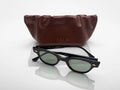 Lunettes 1960 acétate noire — verres verts fumés Tala Studio GENESIS — vue 4
